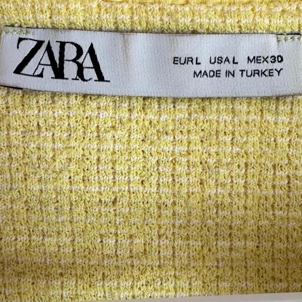 Zara Yellow Knit Cardigan and Top Set Size Large - Picture 8 of 10